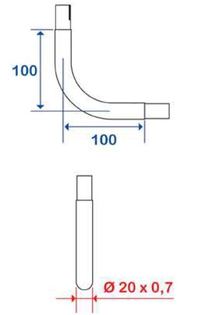 Coude et manchons pour porte-rideau en kit 90° 4719 Pellet