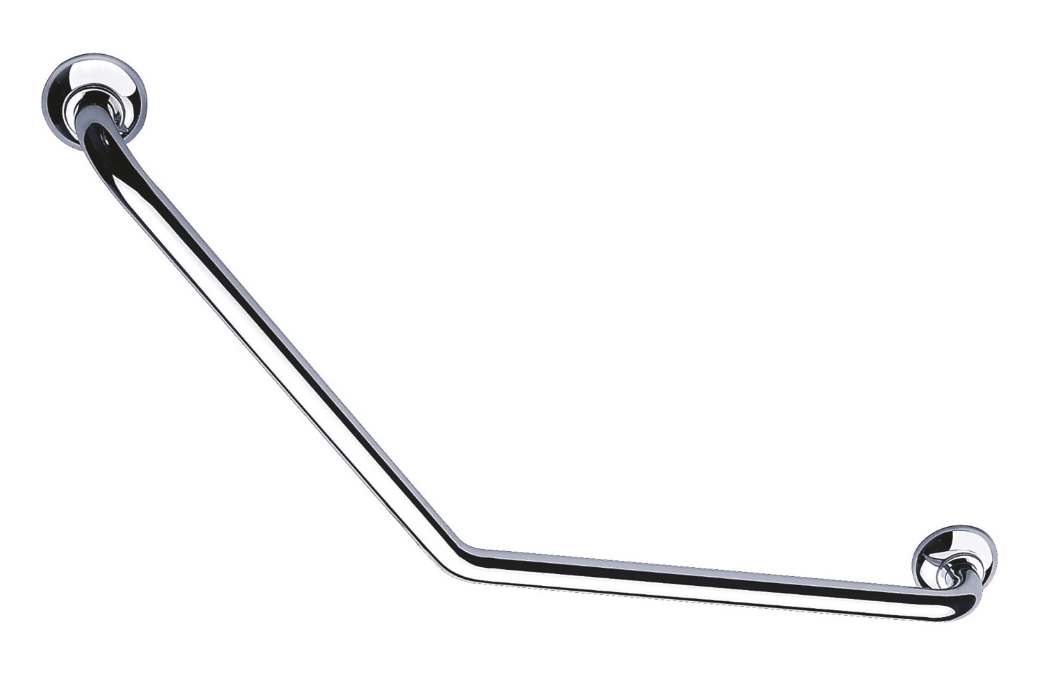 Barre d'appui coudée 135° diamètre 25 mm laiton chromé fixation invisible