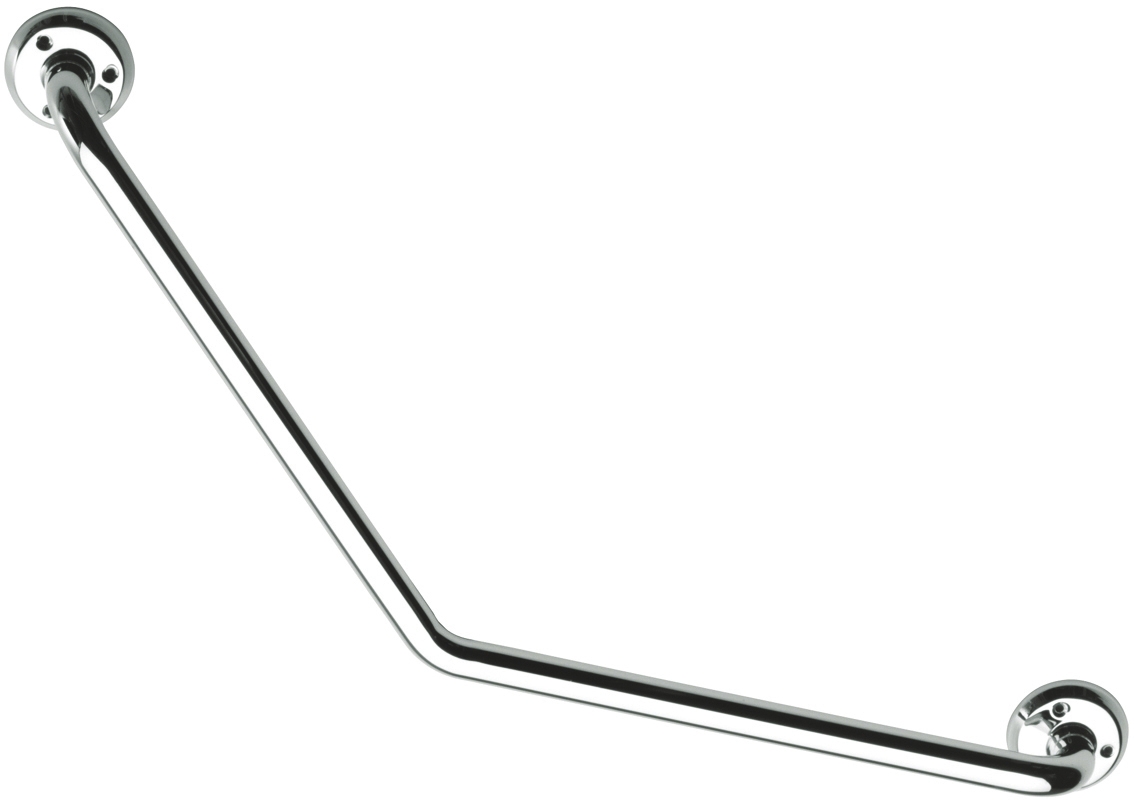 Barre d'appui PMR coudée 135° diamètre 25 mm laiton chromé