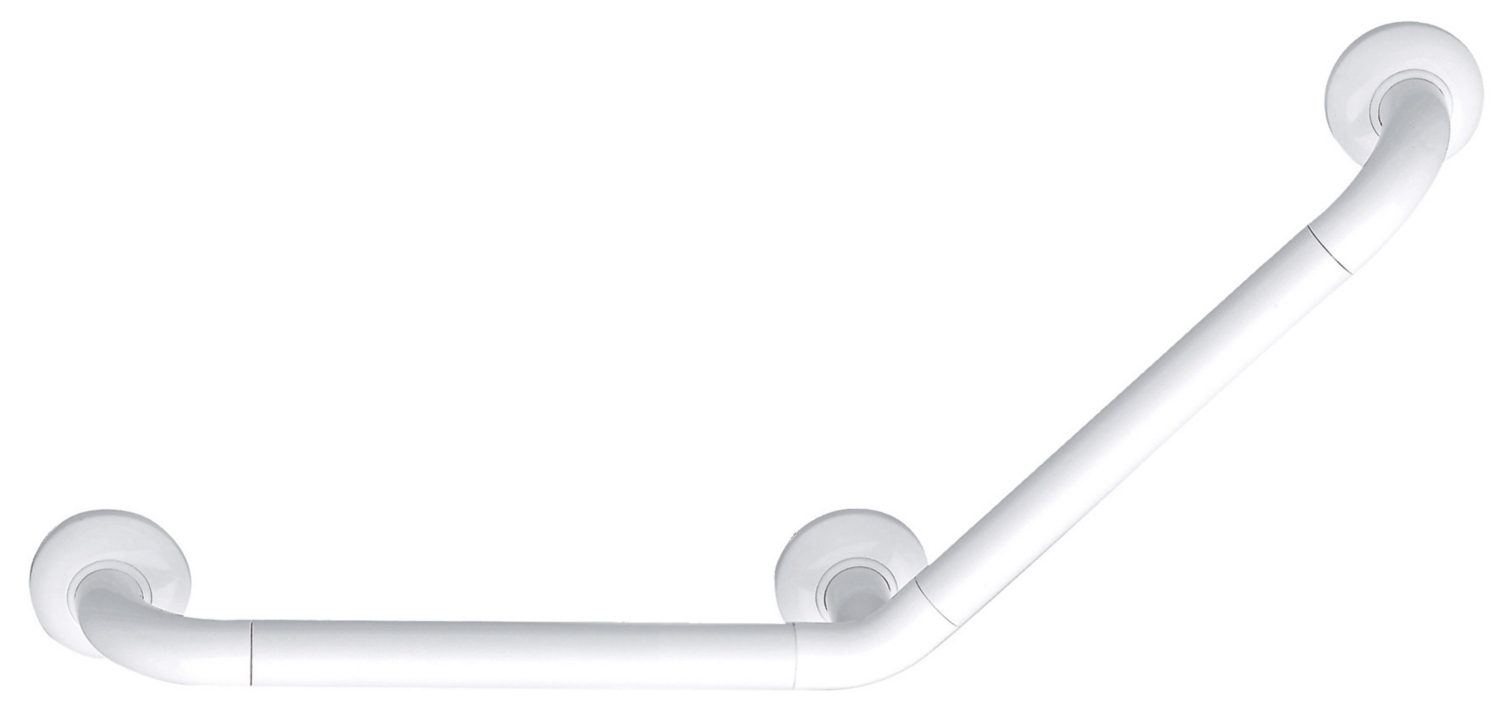 Barre d'appui PMR coudée diamètre 33 mm poly aluminium 135°