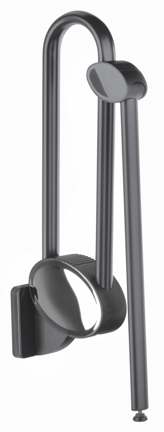 Barre d'appui PMR relevable Arsis aluminium époxy anthracite - Avec béquille