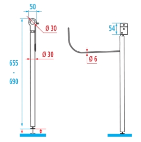Béquille de soutien pour barre relevable 48810 Pellet