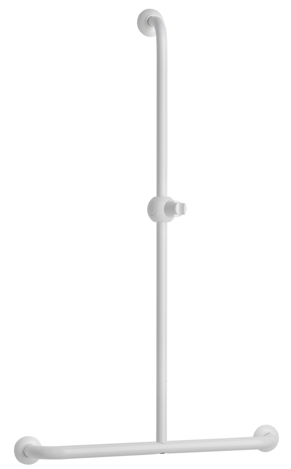 Barre de douche PMR en T aluminium époxy