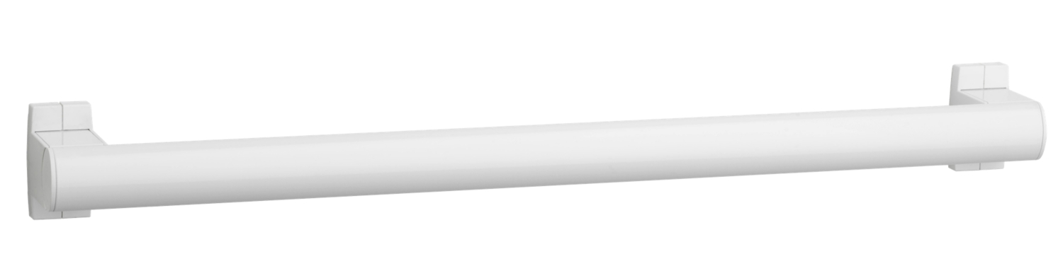Barre d'appui Arsis droite Ø 38 mm aluminium époxy blanc - Cache-fixations blancs Pellet