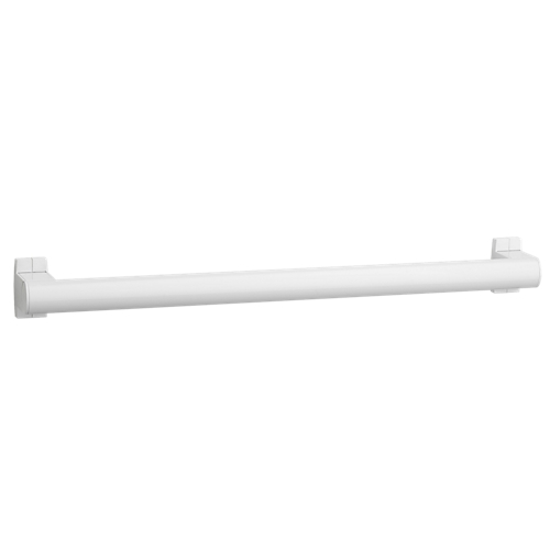 Barre d'appui Arsis droite Ø 38 mm aluminium époxy blanc - Cache-fixations blancs Pellet