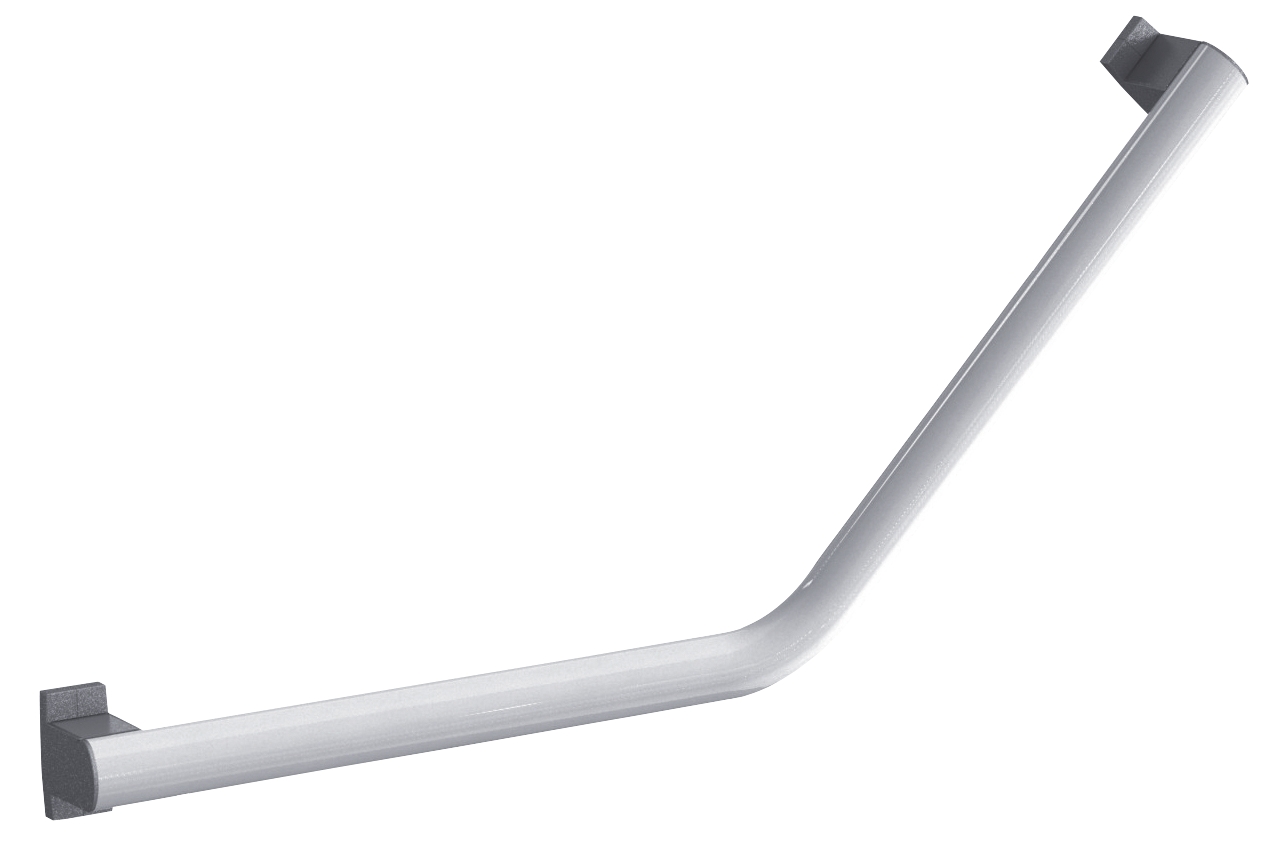Barre d'appui Arsis coudée 135° aluminium chromé - 2 points de fixation Pellet