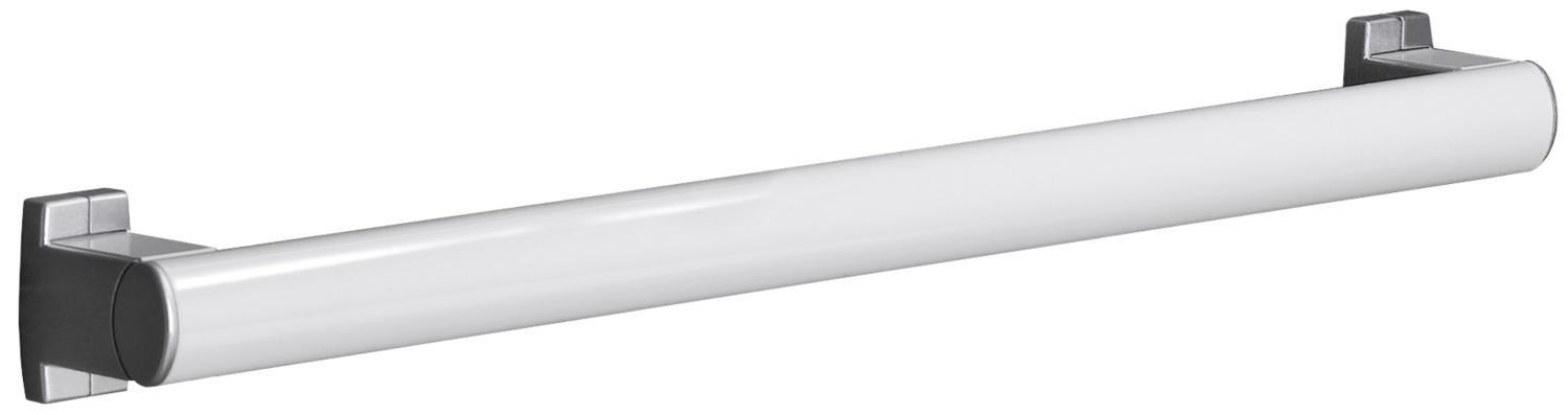  Barre d'appui Arsis droite Ø 38 mm aluminium époxy blanc - Cache-fixations chromés mats 