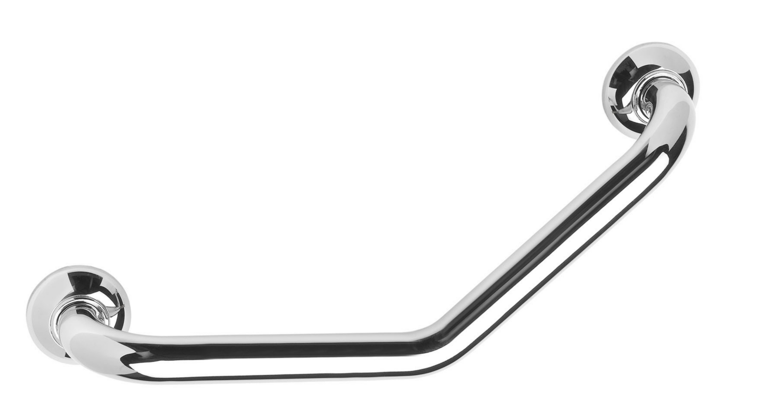 Barre d'appui PMR coudée 135° diamètre 32 mm laiton chromé