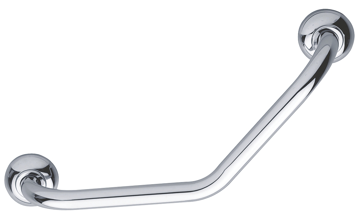 Barre d'appui coudée 135° Ø 25 mm laiton chromé Pellet