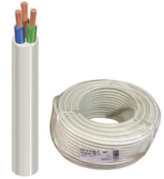 Câble de rallonge 5gang 2P+Z, 5m H05VV-F 3x1.0mm2, Imax=10A, blanc - Vente  en ligne de matériel électrique