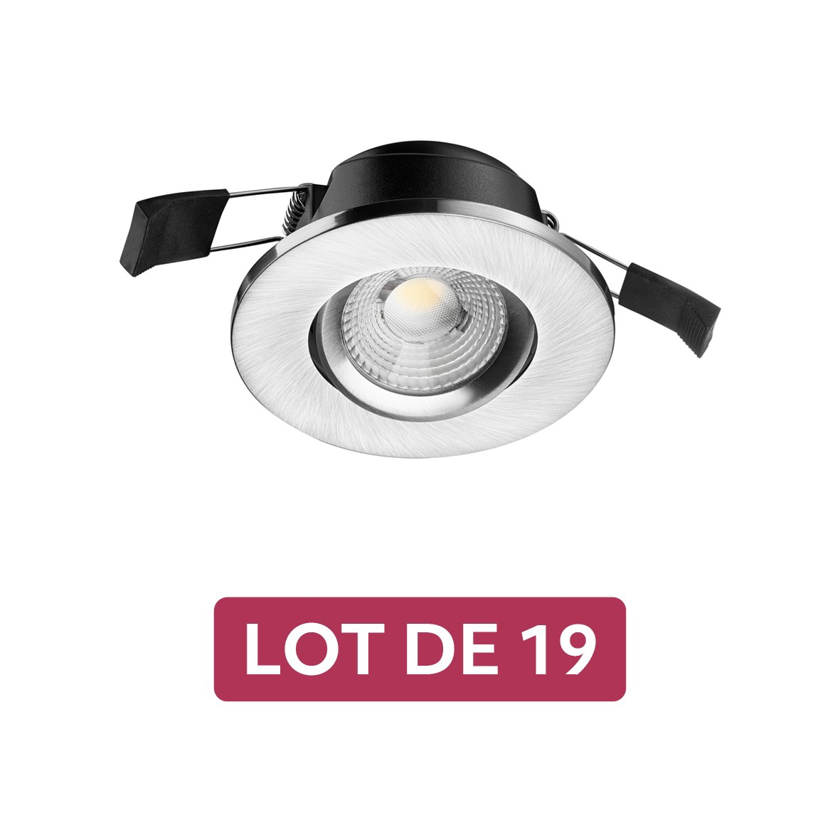 Lot de 19 spots 4 CCT rond orientable BBC IP65 encastré