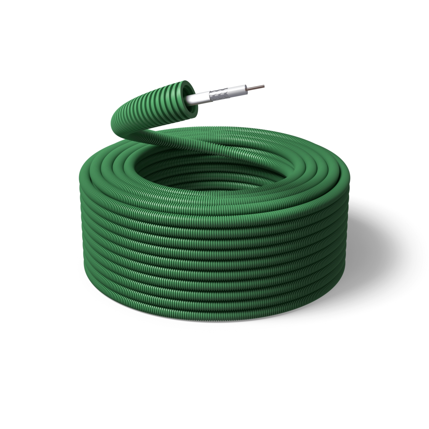 Gaine préfilée coaxiale TV verte PM FLEX