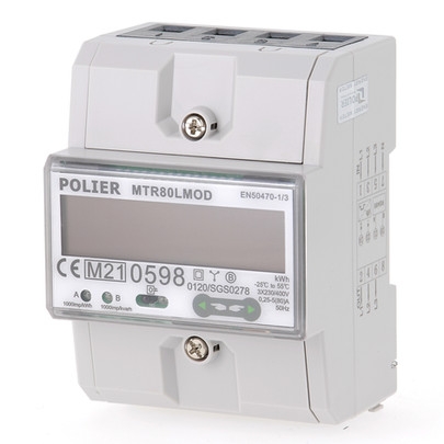 Compteur électrique modulaire tétrapolaire 80 A MID Polier