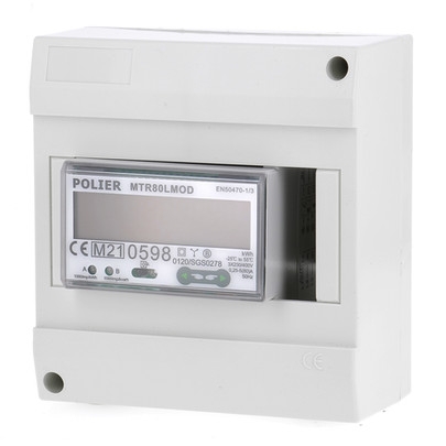 Compteur électrique modulaire tétrapolaire 80 A MID Polier