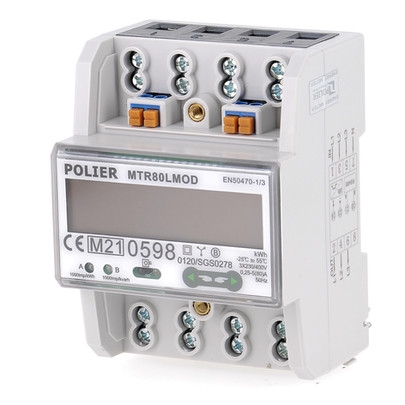 Compteur électrique modulaire tétrapolaire 80 A MID Polier