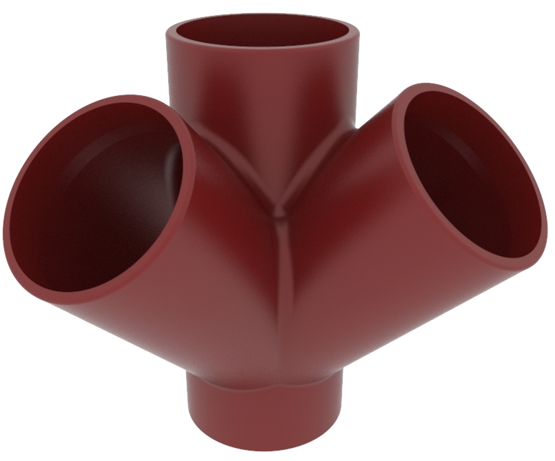 Culotte double d'équerre à 45° fonte SMU