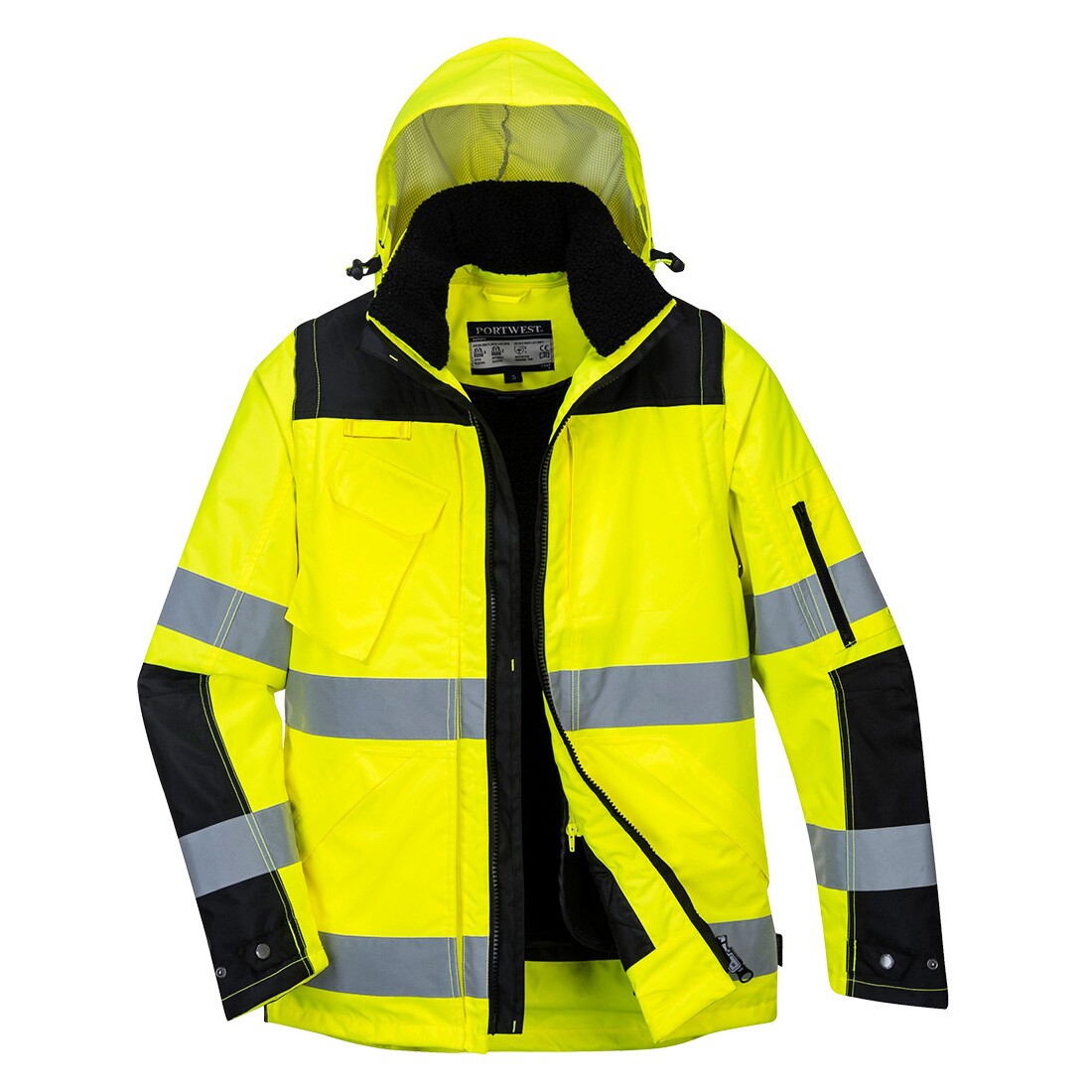 Blouson 3 en 1 HV polyester 300D Oxford enduit PU mixte C469 jaune / noir Portwest