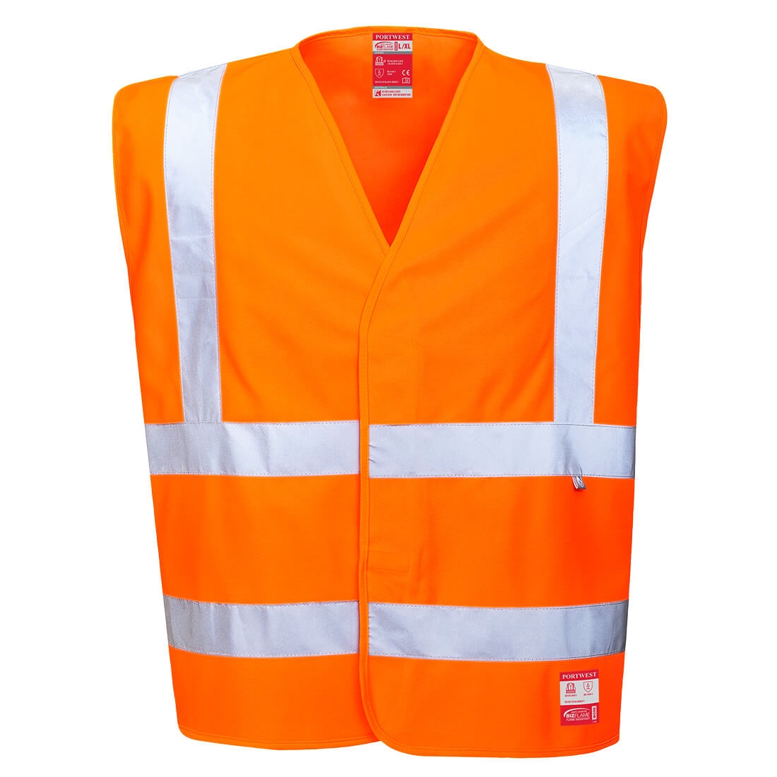Gilet HV polyester fibre de carbone mixte Bizflame Workwear orange