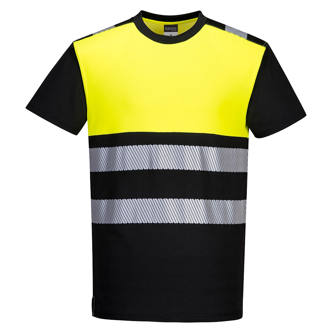 T-Shirt HV coton polyester mixte PW311 jaune / noir