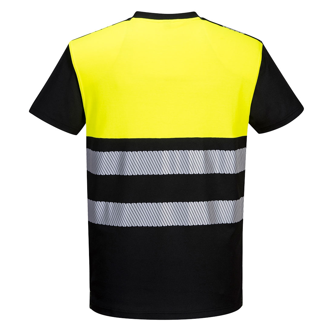 T-Shirt HV coton polyester mixte PW311 jaune / noir Portwest