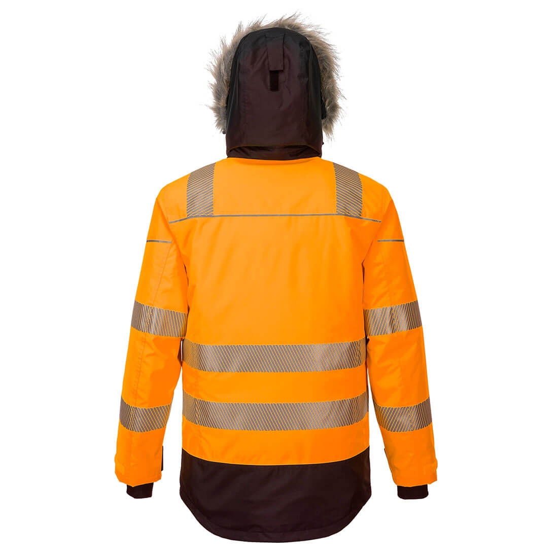 Parka d'hiver HV polyester 300D Oxford enduit PU mixte PW369 orange / noir Portwest