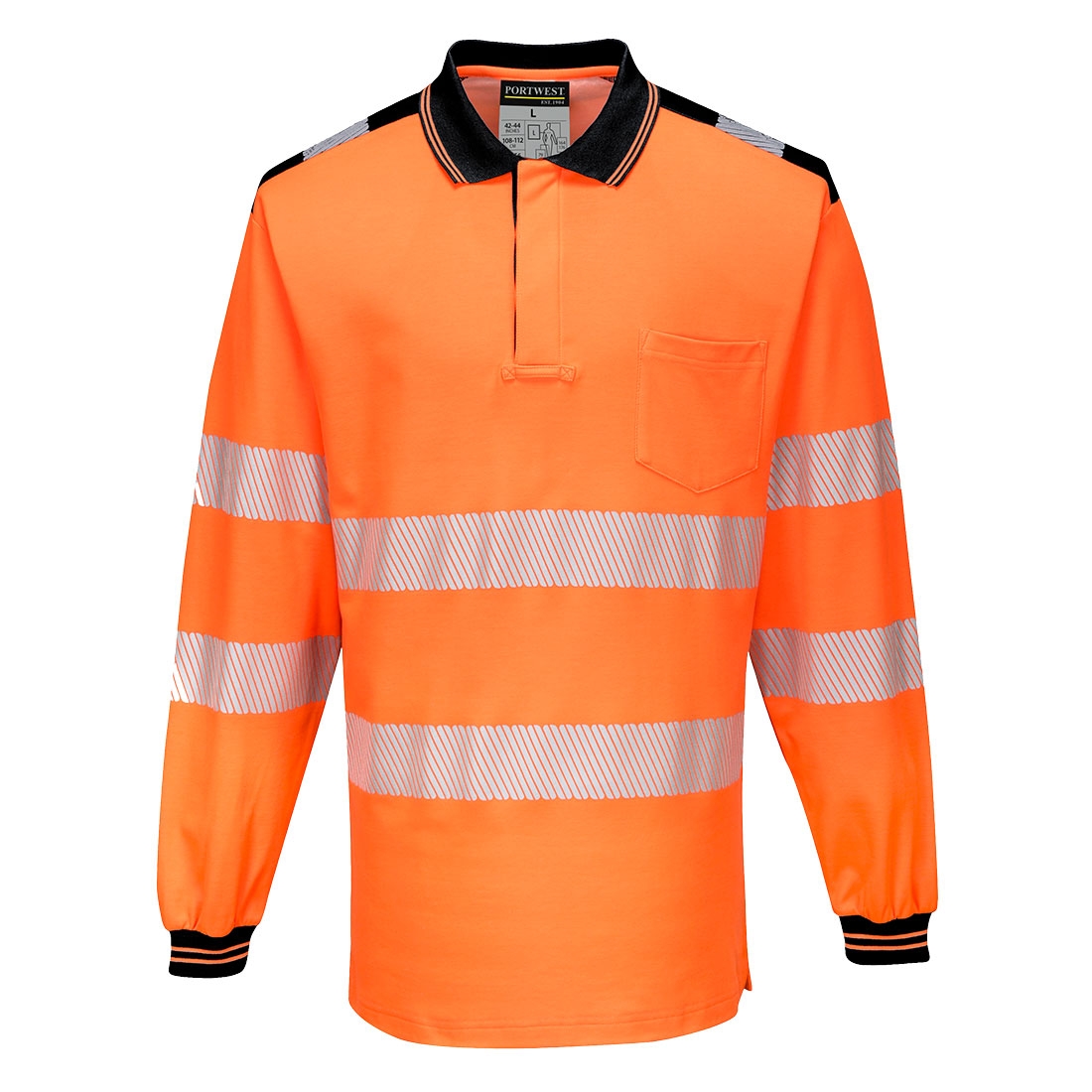 Polo HV coton polyester mixte T184 orange / noir