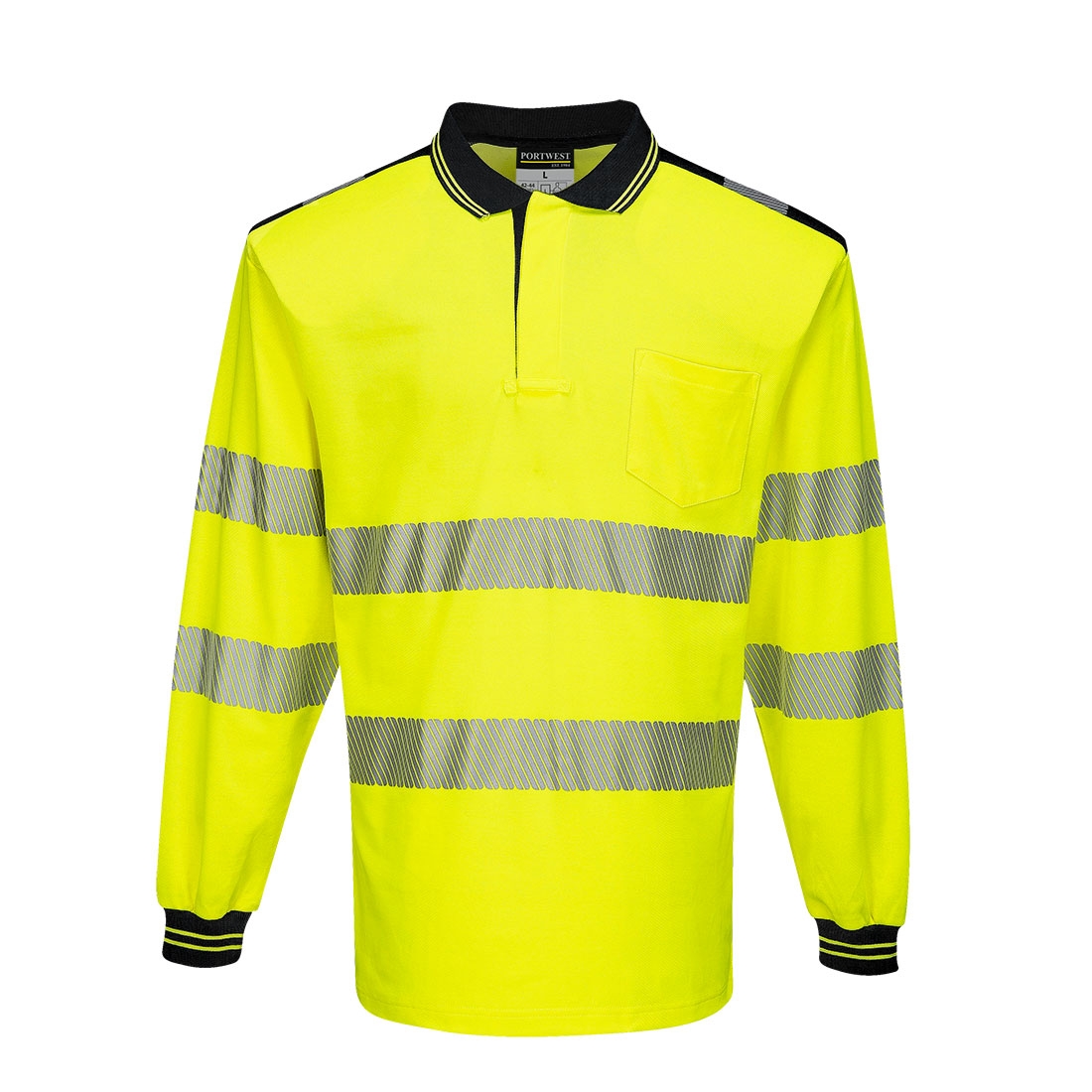 Polo HV coton polyester mixte T184 jaune / noir