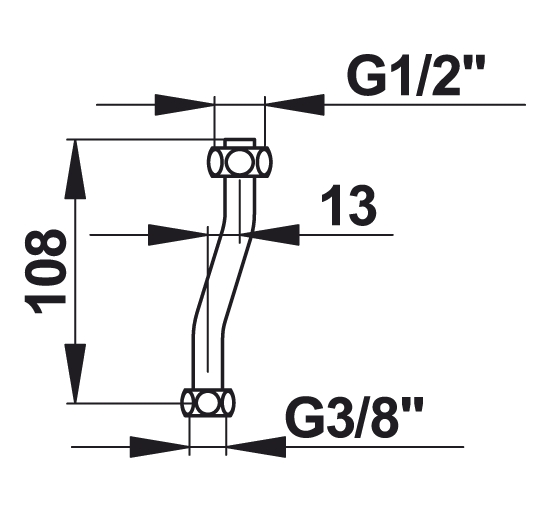 Tube équipé 1/2" pour urinoir Idéal Standard 50908 Presto