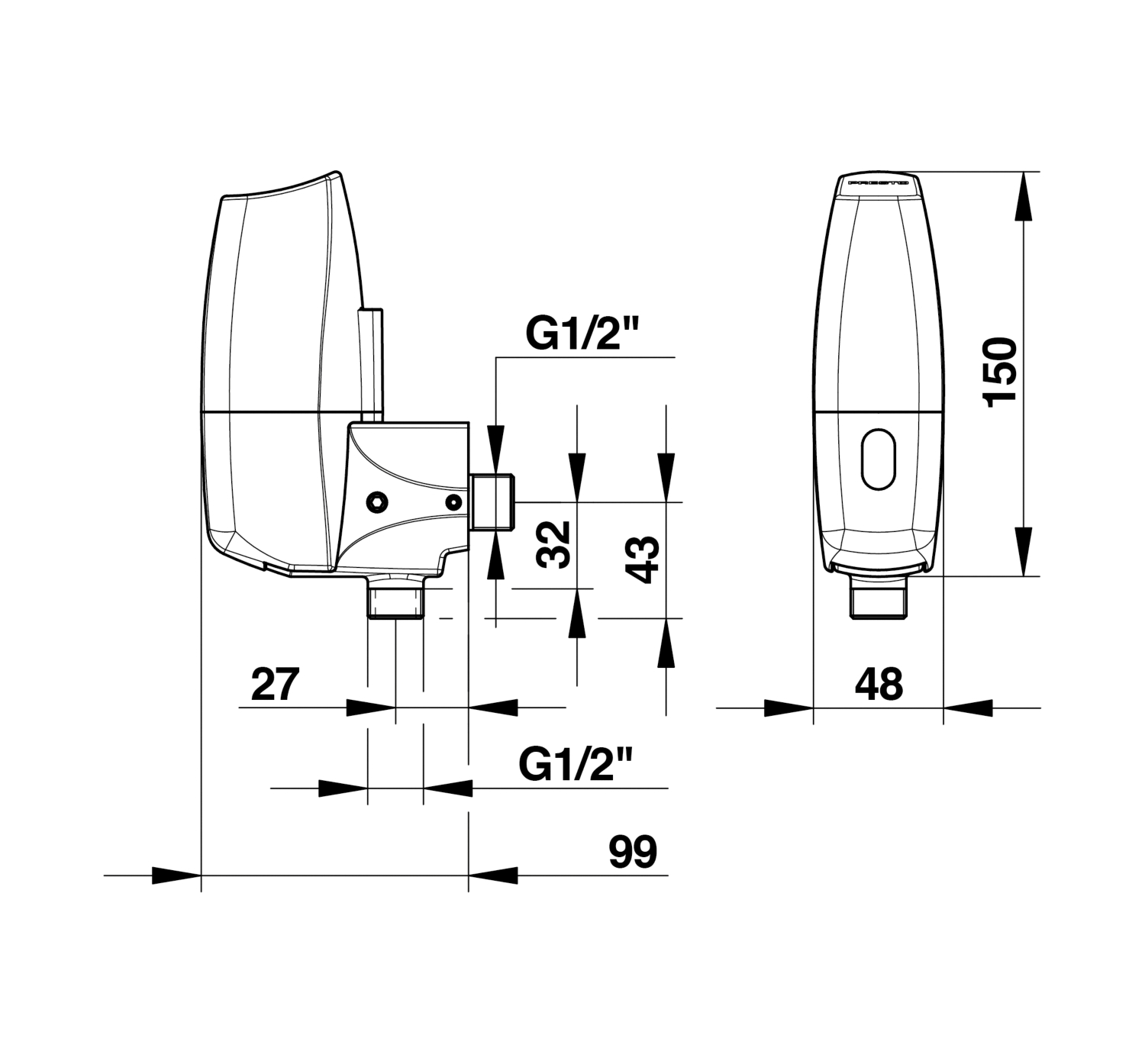 Robinet électronique pour urinoir Sensao 8400 N - En équerre 55371 Presto