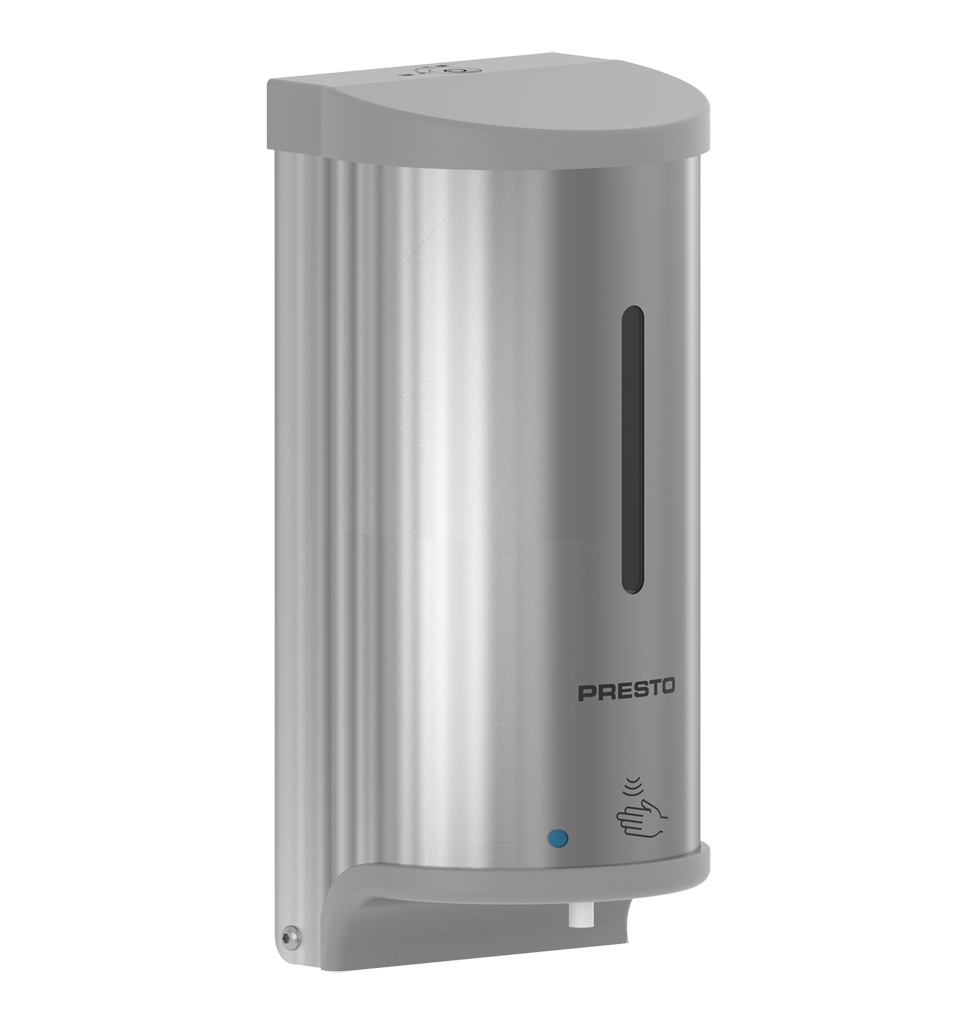 Distributeur de savon et gel hydroalcoolique mural - Inox brossé 60377 Presto