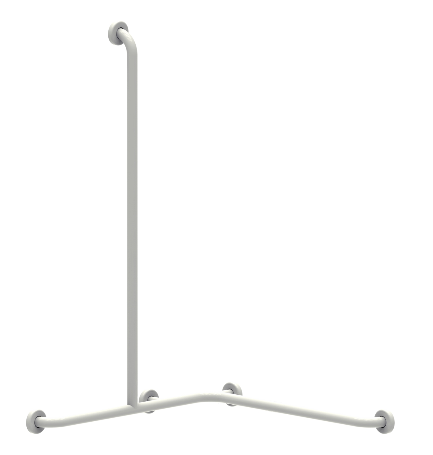 Barre de douche d'angle en L ou en T aluminium blanc Presto