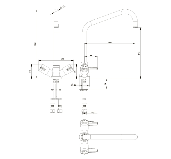 Mélangeur grande cuisine bec haut 251 mm 70802 Presto