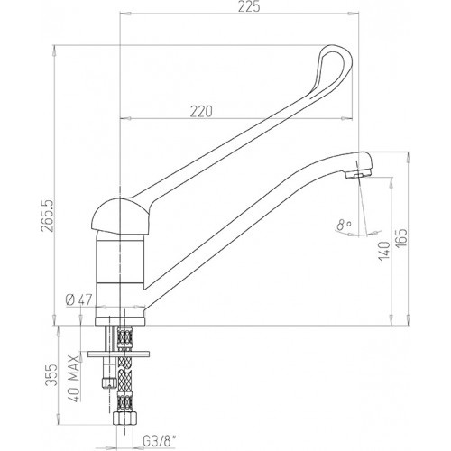 Mititgeur évier hospitalier bec orientable 75637 Presto