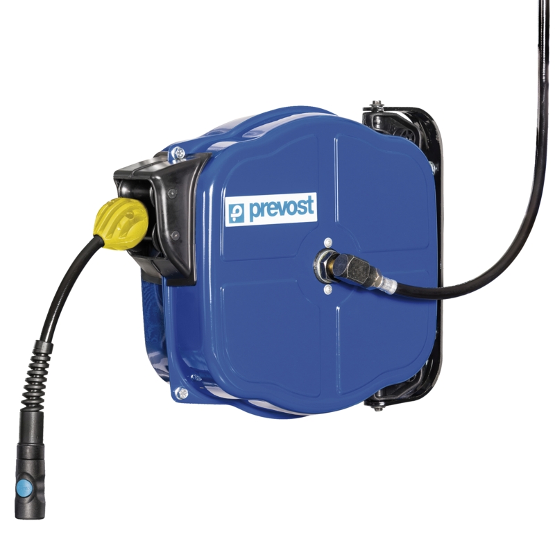 Enrouleur air auto en acier/epoxy à tambour fermé ATEX support pivotant anti-statique - DPFEXB Prevost