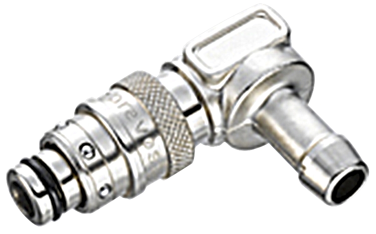  Fiche coudée 90° moule DN8 pour flexible - Laiton nickelé série CPI 