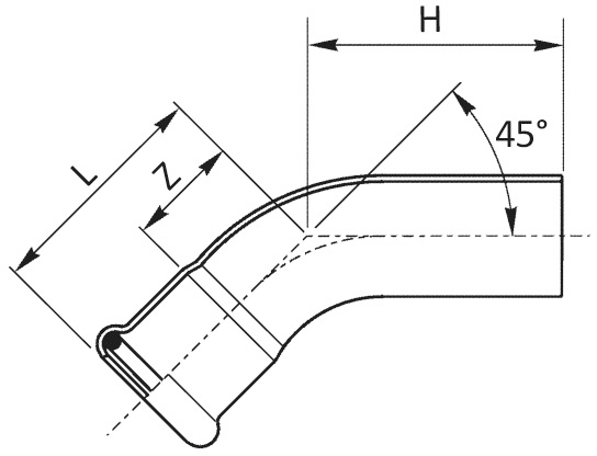 Coude 45° électrozingué SteelPres® MF Raccorderie Metalliche