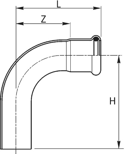 Coude 90° électrozingué SteelPres® MF Raccorderie Metalliche