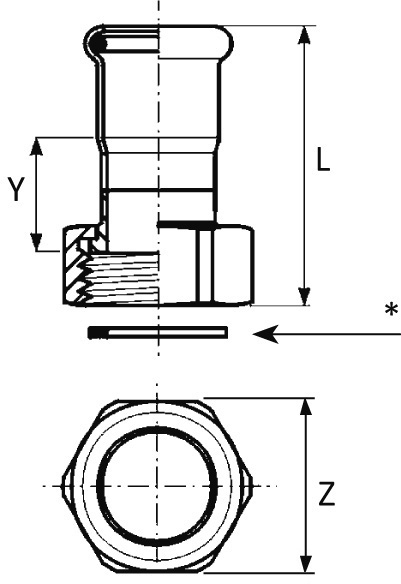 Raccord écrou libre 183/002 InoxPres à sertir femelle Raccorderie Metalliche