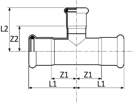 Té réduit électrozingué SteelPres® FFF Raccorderie Metalliche