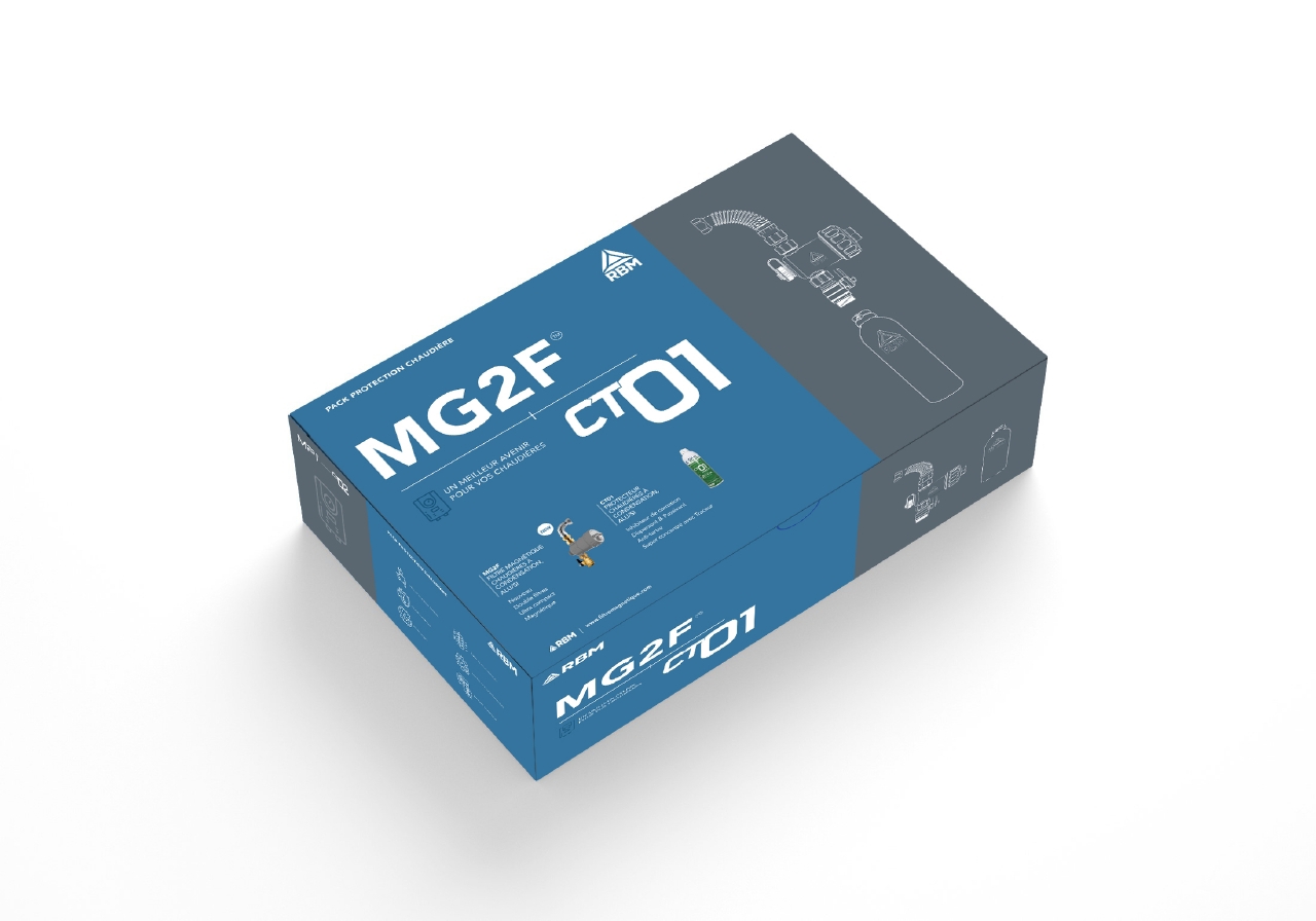Pack de protection chaudière filtre MG2F + aérosol Clean tracer 01 Rbm