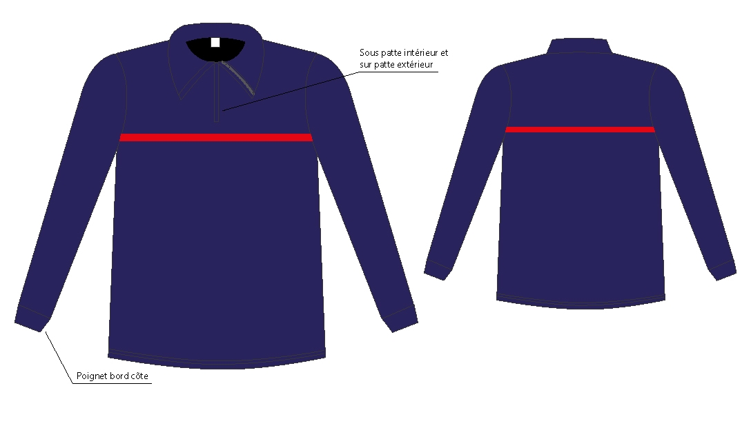 Polo manches longues mixte marine