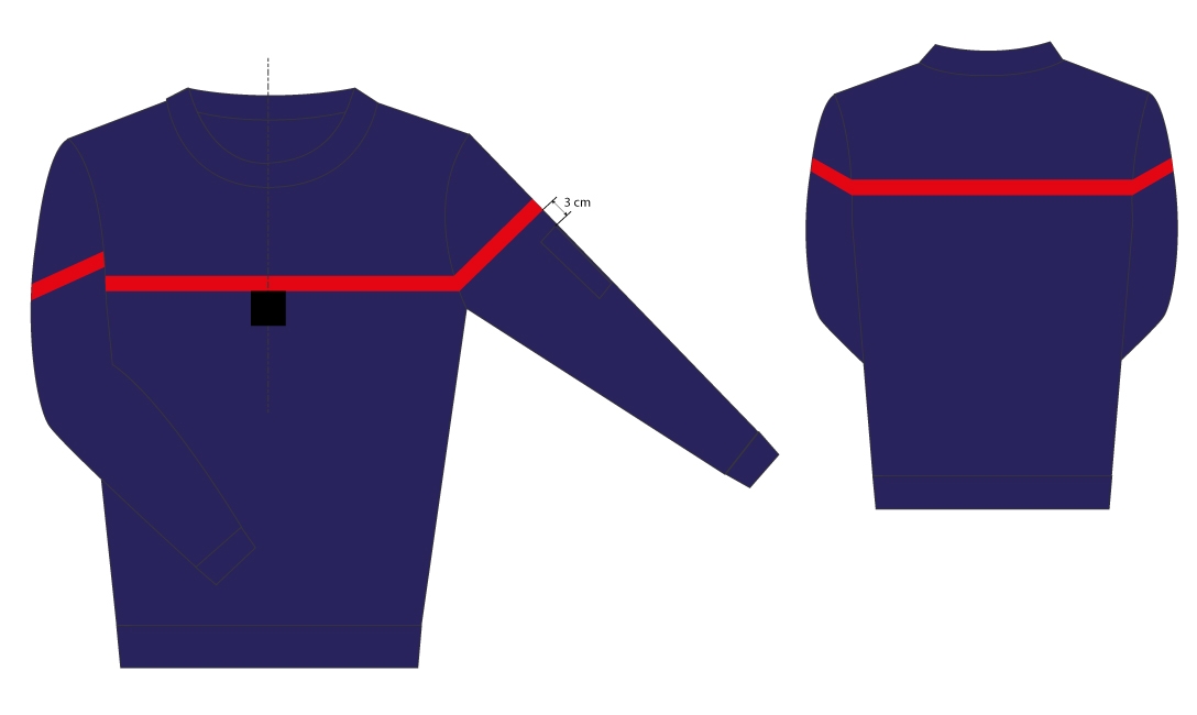 Sweat-shirt mixte marine/rouge