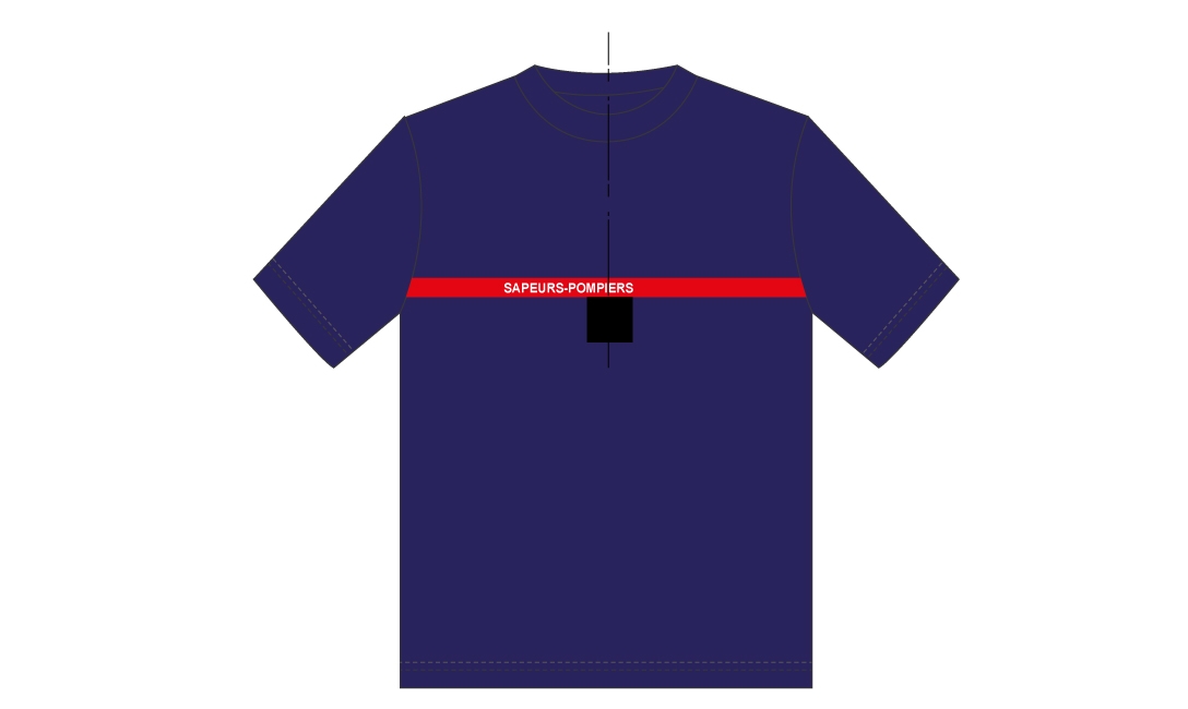 T-shirt mixte marine/rouge