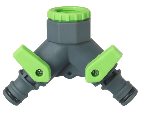  Nez de robinet femelle 3/4 avec réduction 1/2 vers 2 circuits plastique 