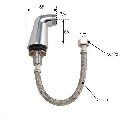 Colonnettes luxe monobloc X2 - Embase 46mm - Sortie M3/4" - Avec flexible serti Riquier Adrien