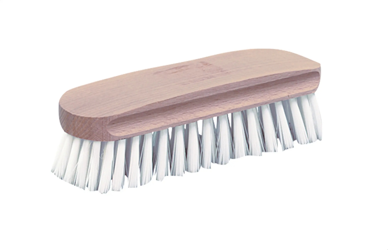 Brosse bombée en nylon avec semelle en bois