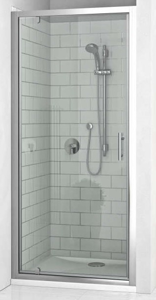 Porte de douche Equi pivotante accès de face - Profil argent verre transparent Roth France