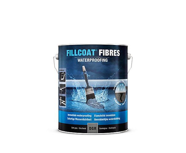 Produit d'étanchéité Fillcoat fibres - Waterproof - Gris foncé - Pot de 5 l Rust Oléum