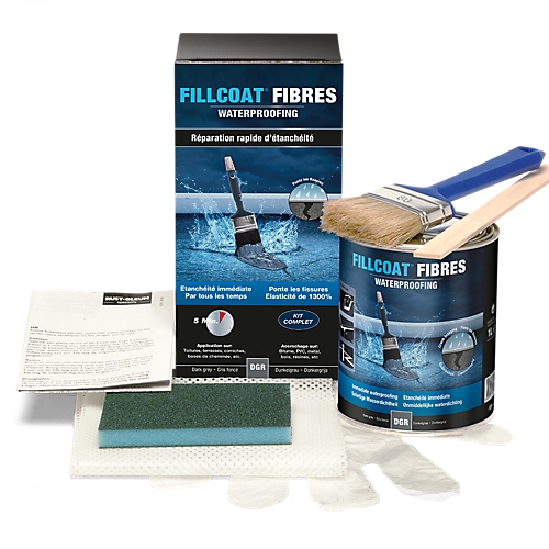 Kit de réparation étanchéité Fillcoat fibres - Waterproof - Gris foncé Rust Oléum