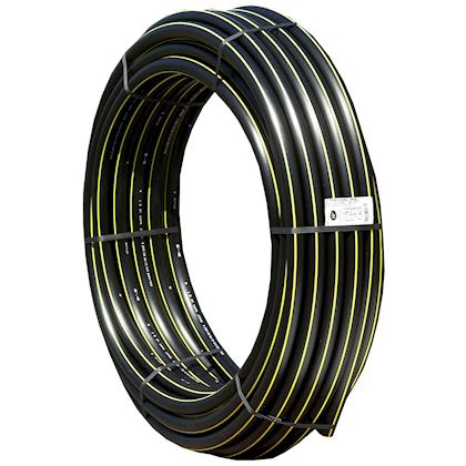 Couronne PE gaz semi-rigide - Bande jaune Elydan